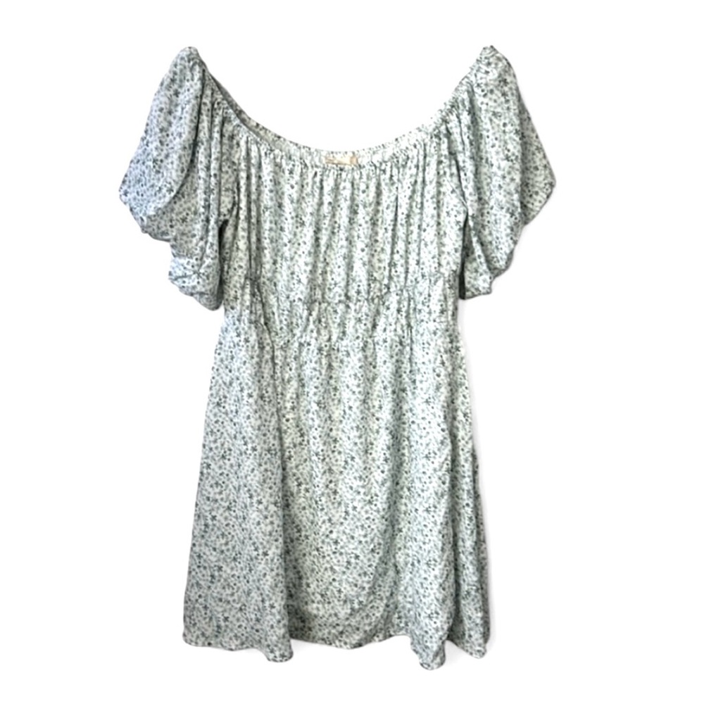 Altar’d State Floral Mini Dress Lt Blue/White Sz L
